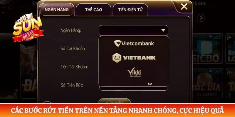 Rút tiền Sunwin Các bước rút tiền trên nền tảng nhanh chóng, cực hiệu quả